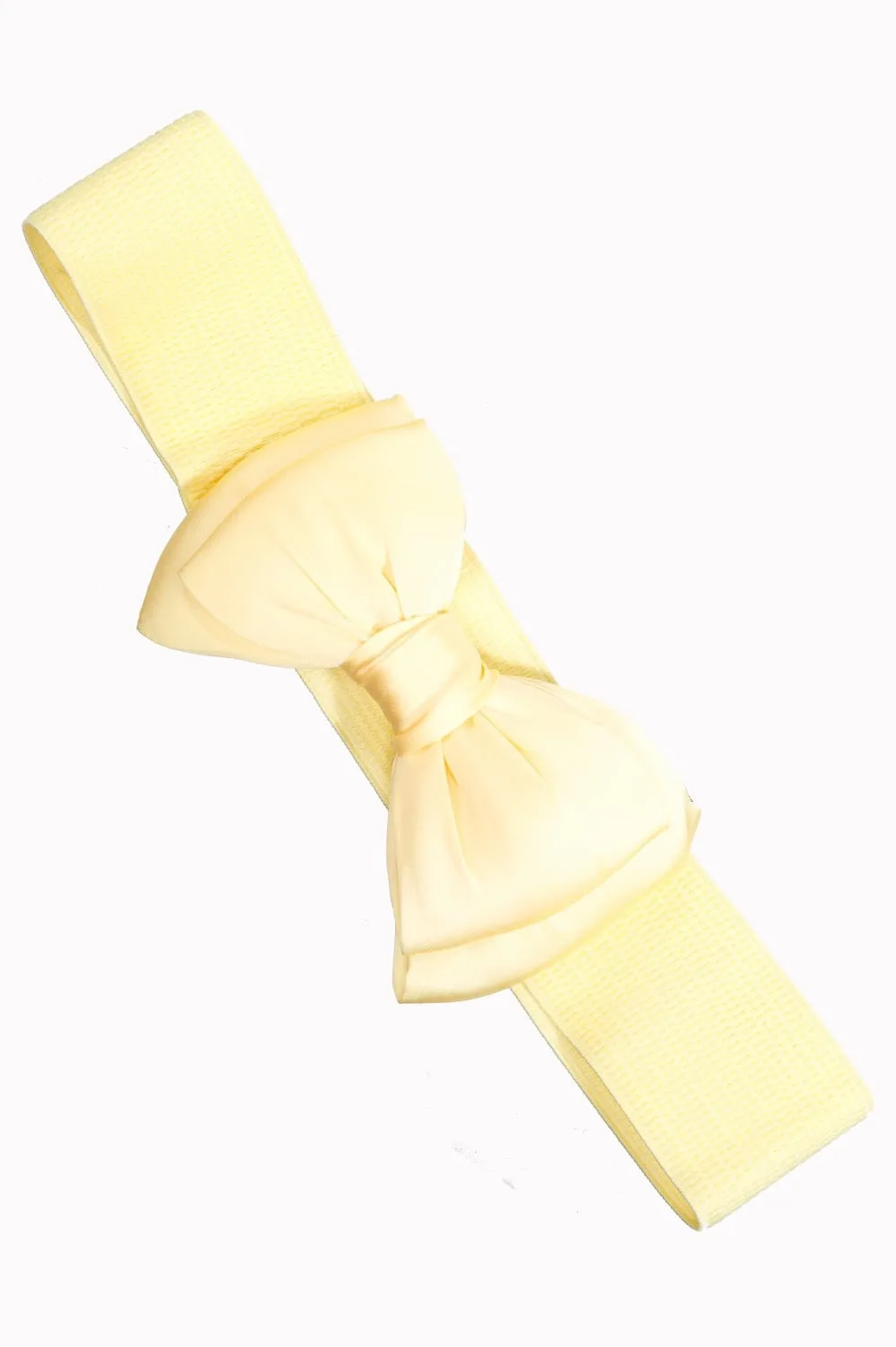 Bella Bow Belt in Pale Yellow by Banned